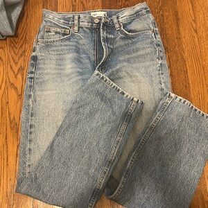 Zara Women's Straight Leg Jeans - Light Blue
